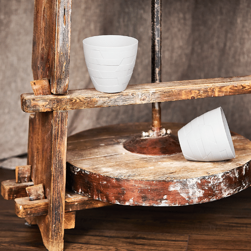 Вазон Керамо зі вставкою 24,5*22см біла троянда бетон Алеана | Зображення 2