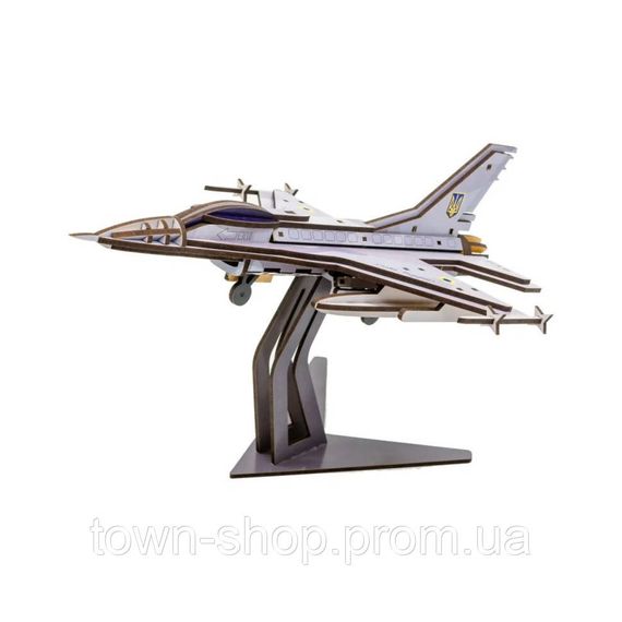 Деревянный 3D конструктор "F16" Арт-26913, 79 деталей | Зображення 1
