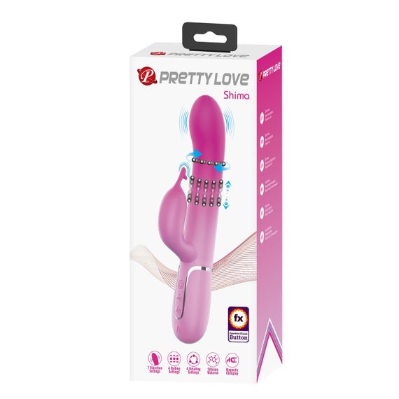 Вибратор-кролик с шариками в корпусе PRETTY LOVE Shima розовый, 22.6 х 3.4 см sexstyle | Зображення 7
