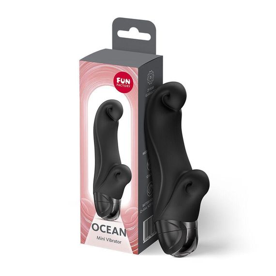 Вибратор-кролик Fun Factory OCEAN Black, для клитора и точки G, 6 режимов, на батарейках Sex Aura | Зображення 2