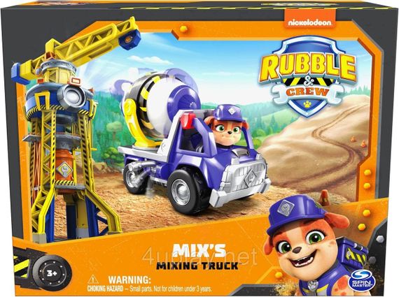 Щенячий патруль Крепыш и команда Бетономешалка Микс Оригинал Paw Patrol Rubble & Crew Mix’s Cement Mixer | Зображення 1