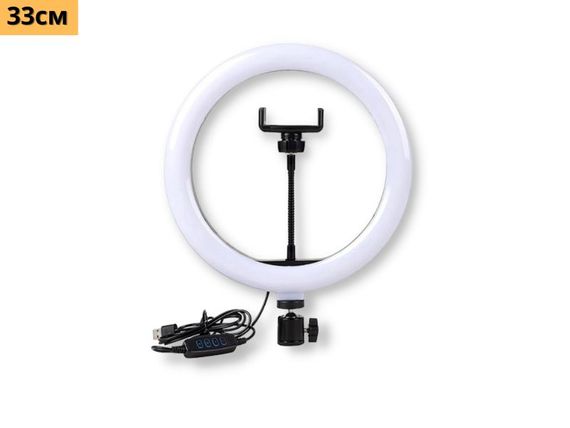 Кольцевая LED лампа для съемки с держателем телефона XPRO LC-330 USB 33cm (AM-1931) | Зображення 1