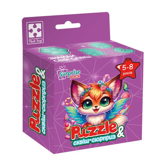 Детские пазлы с сюрпризом "Лисенок" VT8030-10, 180 деталей