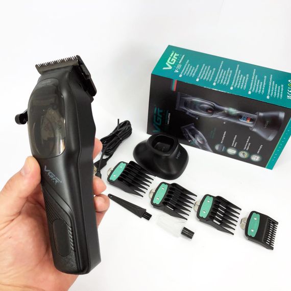 Машинка для стрижки волосся VGR V-269 (професійна) з дисплеєм та 4 насадками, окантувальна машинка | Зображення 5