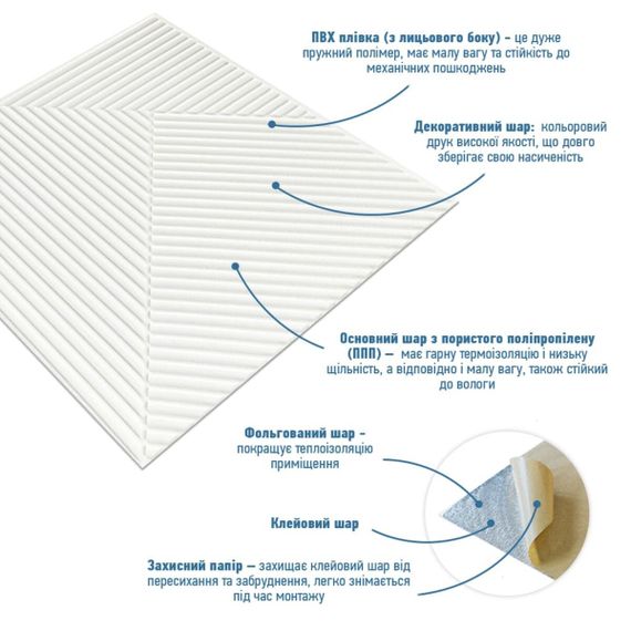 Самоклеюча декоративна 3D панель Бамбук Білий 500х500х5мм SW-00002877 | Зображення 1