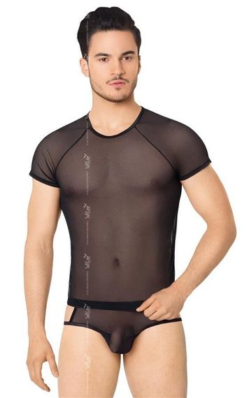 Мужской комплект белья - Shirt and Shorts 4607, black - XL Sex Aura