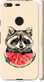 Чохол на Google Pixel XL Єнотик з кавуном "4605m-401-2448"