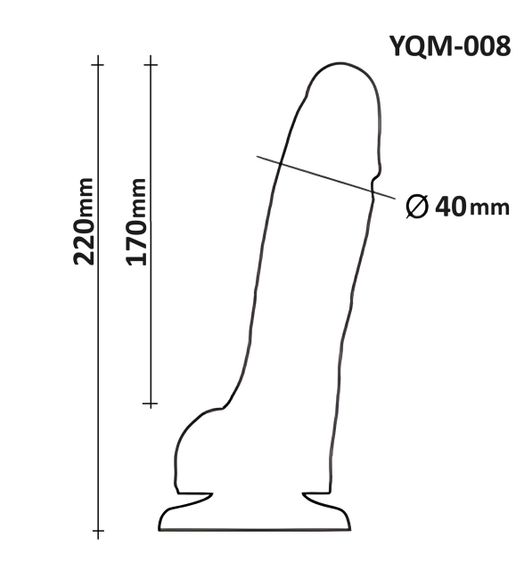 Фалоімітатор з мошонкою на присосці OYO YQM-008 (довжина 22 см, діаметр 4 см) Sex Aura | Зображення 7