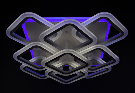 Люстра світлодіодна стельова LED світильник для квартири на стелю лед з пультом 25942 Білий 13х49х49 см. | Зображення 9