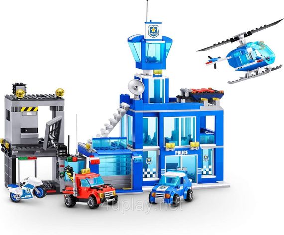 Конструктор Zuru Max Поліцейський відділок з автомобілями, мотоциклом і вертольотом | Зображення 3