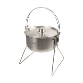 Казанок туристичний Tribe Fire Pot 5,4л сталевий великий, Похідний казан трайб з підставкою, Казанок для походу компанією