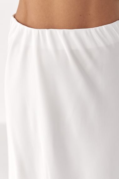 Сатинова спідниця з мереживом - білий цвет, M (є розміри) | Зображення 2