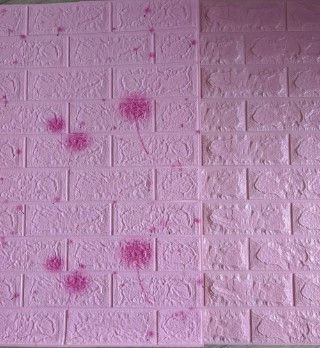 3D панель самоклеюча 70х77х0,5 см Шпалери під декоративну цеглу Самоклейка 3Д рожеві кульбабки | Зображення 3