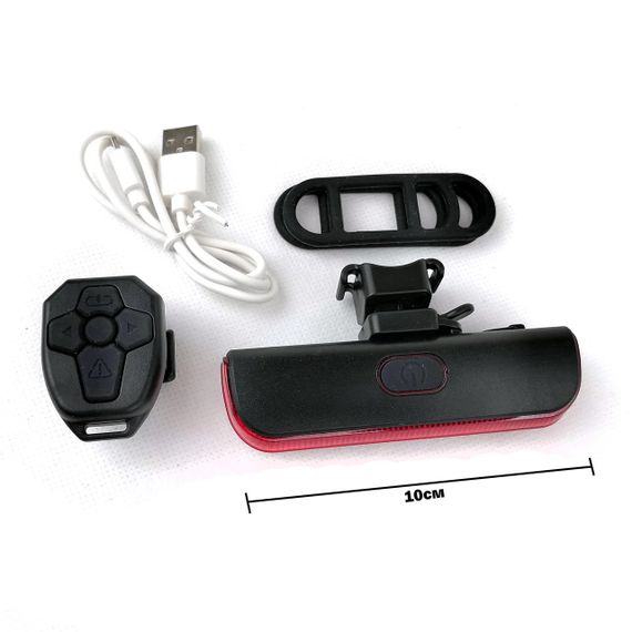 Задній ліхтар-мигалка USB з покажчиком поворотів з пульта (DEN-050) | Зображення 1