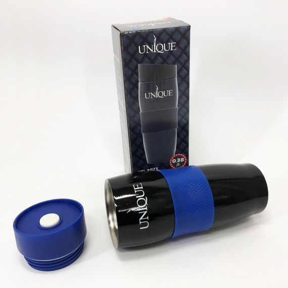 Термокухоль UNIQUE UN-1073 0.38 л, Термос з нержавіючої сталі металевий. Колір: синій | Зображення 4