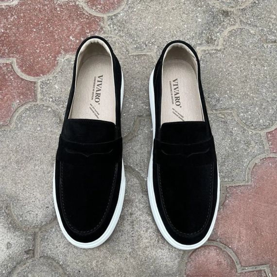 Сучасні чоловічі лофери замшеві на білій підошві 45 розмір | Зображення 5