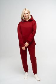 Костюм жіночий утеплений бордовий худі та штани, 2XL