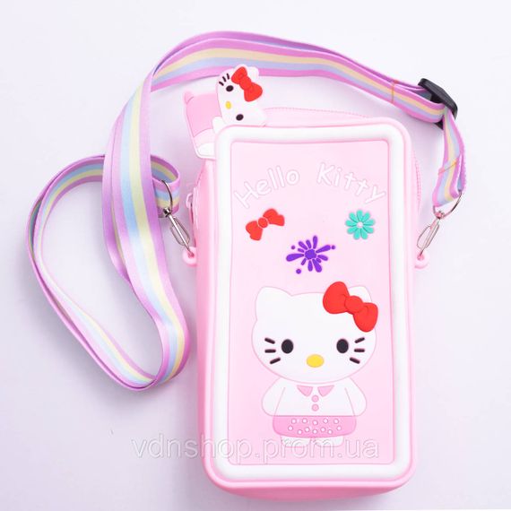 Детская силиконовая сумочка-кошелёк 17*9*2 см Розовый HP-55-21P