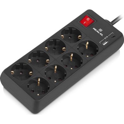 Сетевой фильтр питания REAL-EL RS-PROTECT 805 3m, black (EL122300043) | Зображення 5