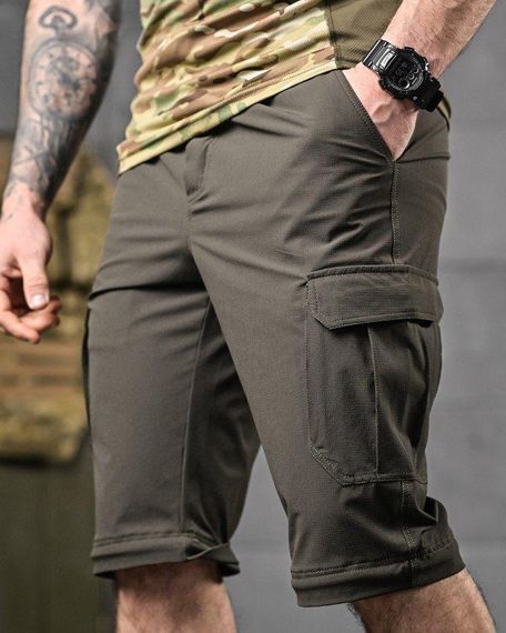 Стрейчеві літні тактичні штани-шорти PARADOX олива ДЛ6298 | Зображення 4