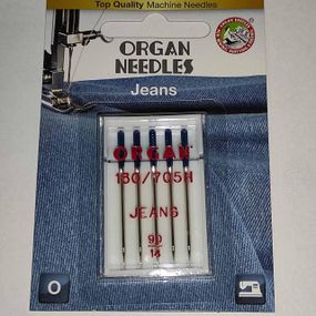 Голки швейні для джинсу ORGAN JEANS №90 для побутових швейних машин блістерна упаковка 5 штук