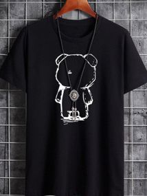 Футболка женская с принтом повседневная S Черная