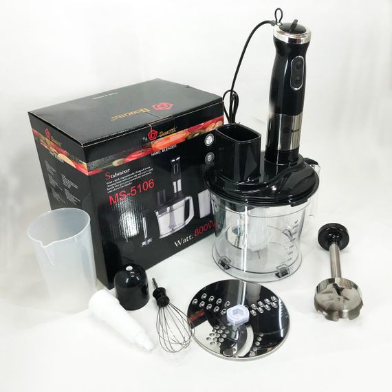 Блендер заглибний багатофункціональний 5-в-1 Domotec MS-5106 800 W, Портативний блендер подрібнювач | Зображення 8