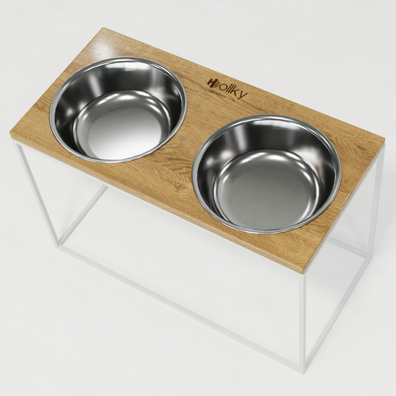 Миски на подставке для очень больших собак Hollky Base XXL40 (2 × 2,8 л) BXXL40-643240-WHNT | Зображення 7