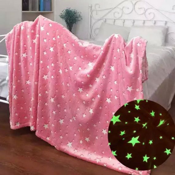 Светящийся в темноте плед плюшевое покрывало Blanket kids Magic Star 150х100 см флисовое одеяло. YU-670 Цвет: | Зображення 9