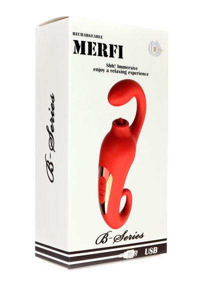 Вібратор - Merfi, 10 Vibration Functions, 10 Frequency Tongue Licking USB Sex Aura | Зображення 1