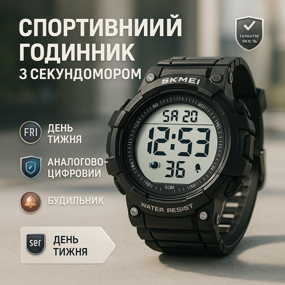 Чоловічий спортивний годинник з гарантією, Чоловічий водостійкий кварцовий годинник PZ-87