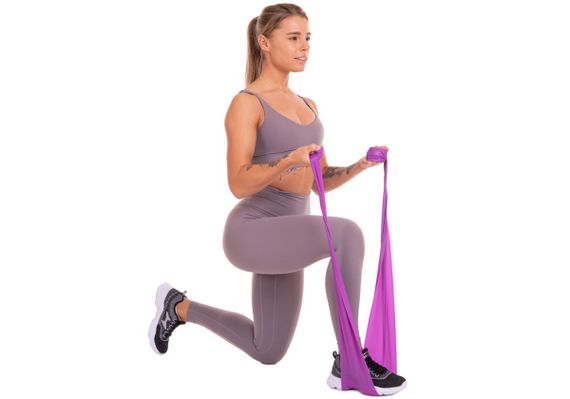 Еластична стрічка-гумка EasyFit для пілатесу, фітнесу, йоги та реабілітації 0.35 мм Зелена (EF-1672-GN) | Зображення 3