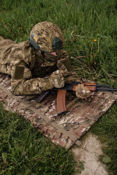 Тактичний розкладний каремат посилений (20мм+стропа) Kiborg К-2 мультикам | Зображення 8