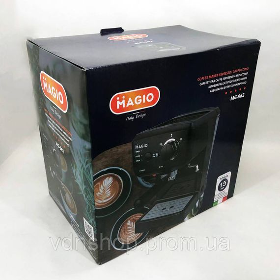 Кофемашина домашняя MAGIO MG-962 1140 Вт, Кавоварка для справжньої кави еспресо, Кофемашина латте XP-22 | Зображення 6