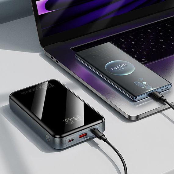 Портативний ЗП Power Bank Hoco Q30A Fast charge 130W 20000 mAh Metal gray | Зображення 7