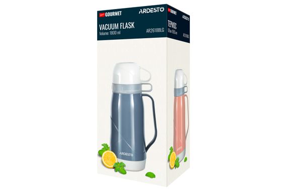 Термос ARDESTO  Gemini Gourmet 1800 мл, пластик, скляна колба, зелений (AR2618GRG) | Зображення 8