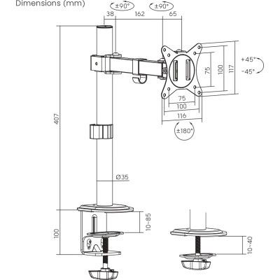 Кронштейн Brateck LDT66-C011 | Зображення 6