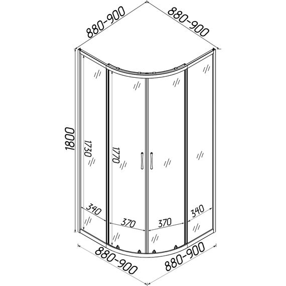 Душова кабіна BRAVO WISLA N90TS.Line без піддона | Зображення 5