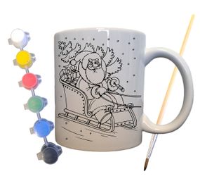 Набір для творчості кружка розмальовка "Подарунки на Різдво" 330 мл біла (КР0056)