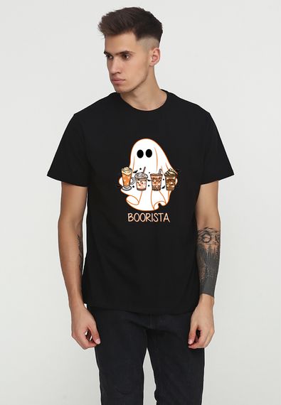 Футболка чоловіча чорна з принтом "Boorista", M