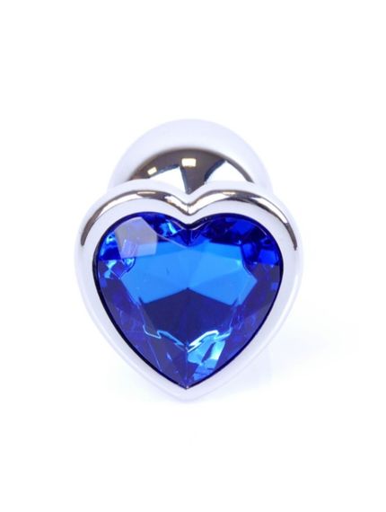 Анальна пробка - Jewellery Silver Heart PLUG- Dark Blue Sex Aura | Зображення 2