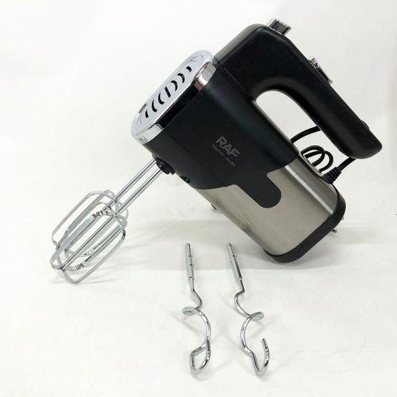 Миксер ручной на кухню RAF R-6630 5 скоростей 2 насадки 300 W, двухвенчиковый миксер, миксер для взбивания