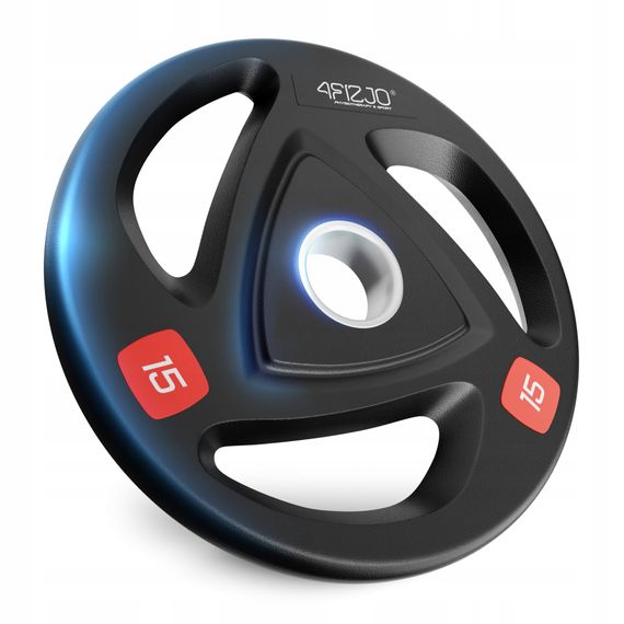 Диск олімпійський 4FIZJO 2 x 15 кг 51 мм металевий, прогумований Black (P-5905973401272) | Зображення 3