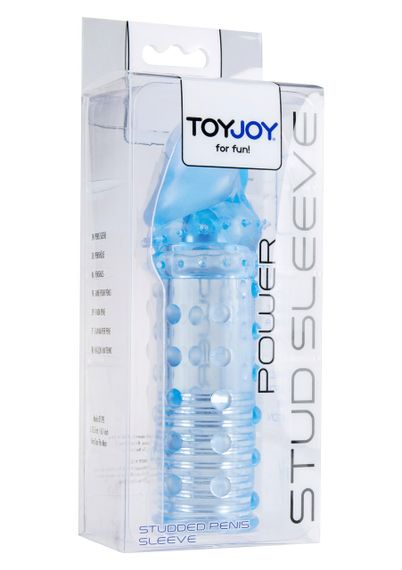 Насадка на член рельєфна Toy Joy, що подовжує, реалістична, блакитна, 15.5 х 3 см Sex Aura | Зображення 2