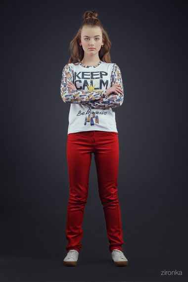 Брюки д. Casual красн., котон, Зиронька 10л/140/38
