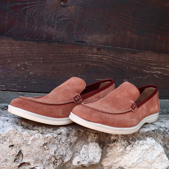 Рыжие замшевые мокасины мужские 40 размер | Зображення 2