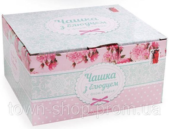 Чайная подарочная пара Shabby Chic "Сердце" чашка 250мл с блюдцем | Зображення 1