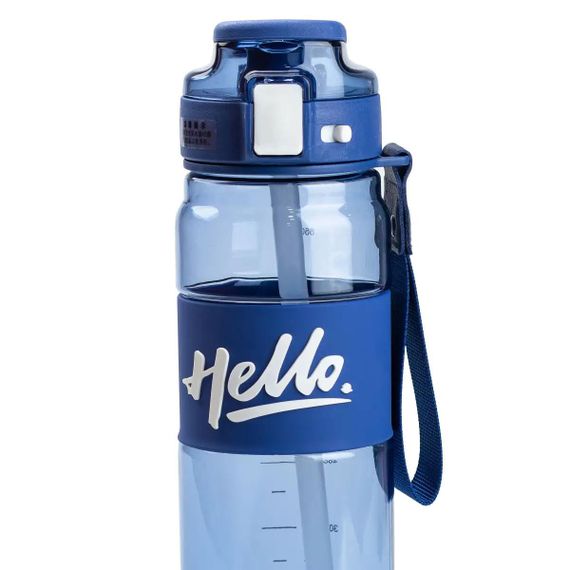 Бутылка для воды 860 мл тритан с ремешком и ручкой Синяя HP17303BL | Зображення 3