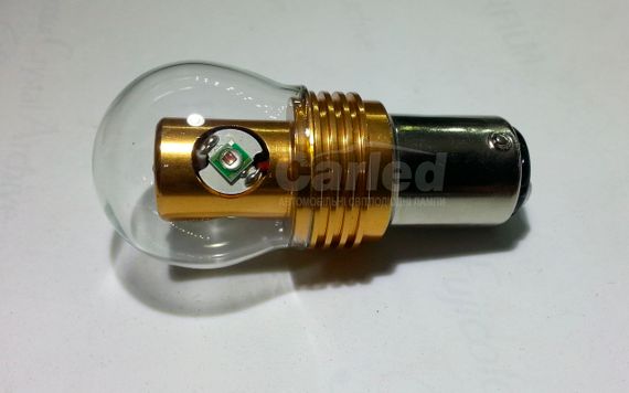 Светодиодная автолампа 1157 P21/5W BAU15d, 20W RED (380Lm) (CREE LED)  двухконтактная красная | Зображення 1