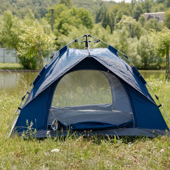 Намет кемпінговий тримісний 190×190×140 (см) автоматичний LU-002 Сиій | Зображення 2